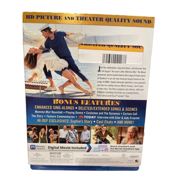 Mamma Mia!: Here We Go Again Blu Ray DVD Meryl Streep Amanda Seyfried - Picture 2 of 2